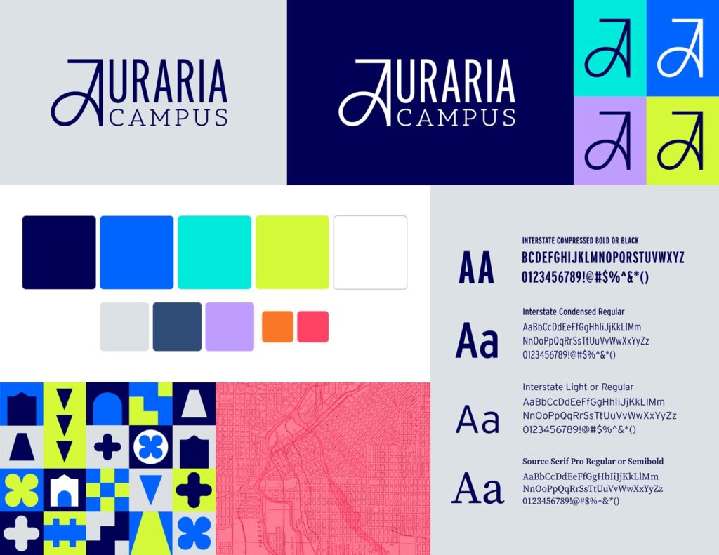 A page from Auraria Campus' brand guide