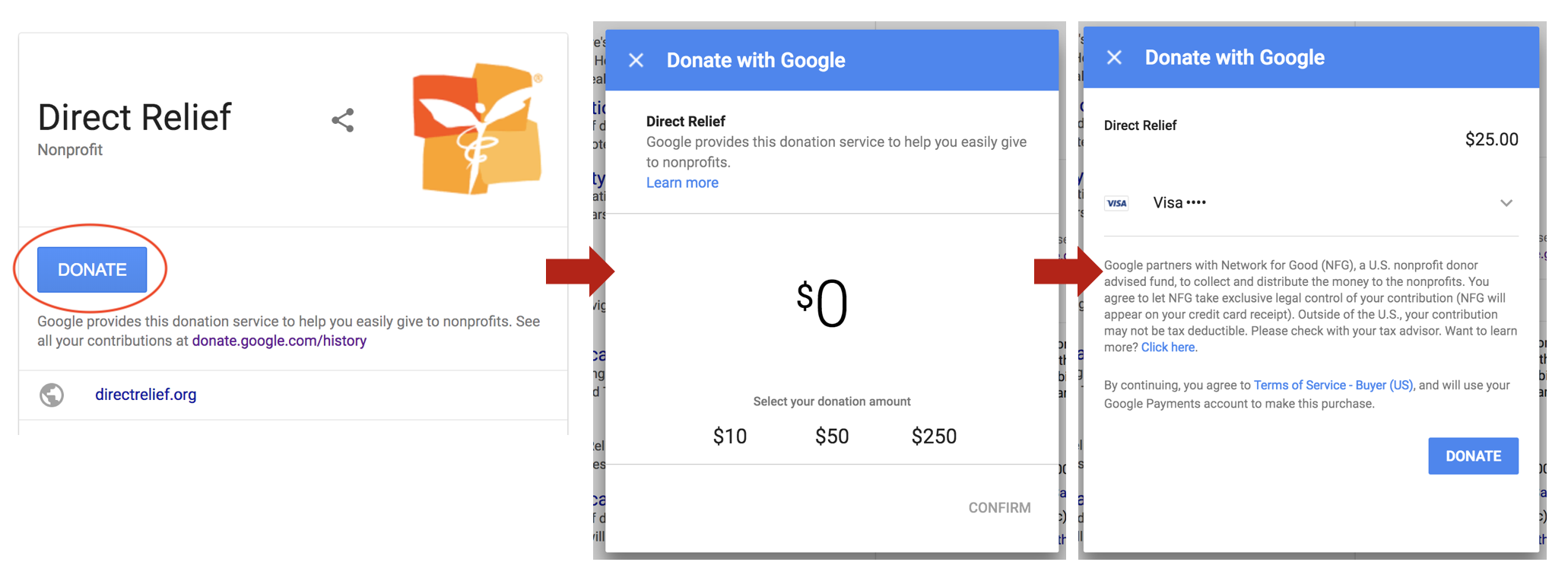 How To Donate Online Using Google Search Engine Results Page Donate Button | CenterTable Digital Agency