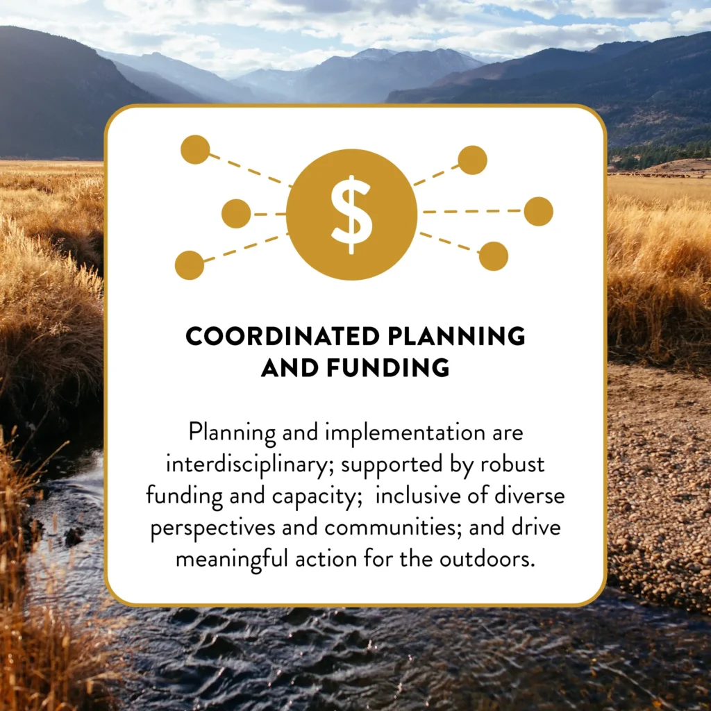 A goals graphic from the social media toolkit for Colorado's Outdoors Strategy