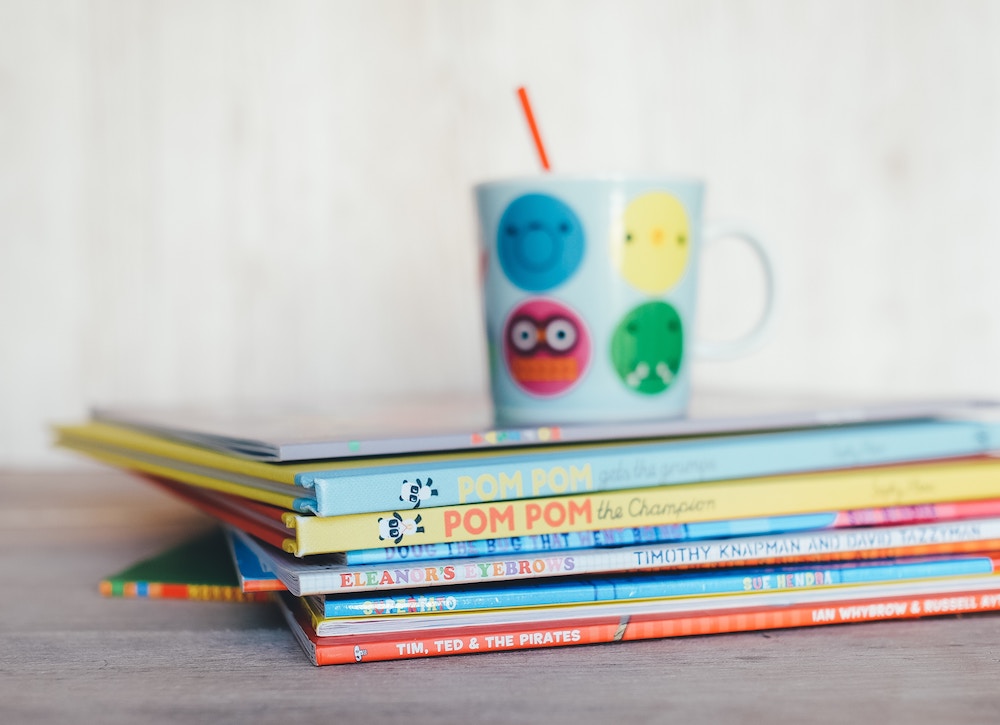 stack of children's books