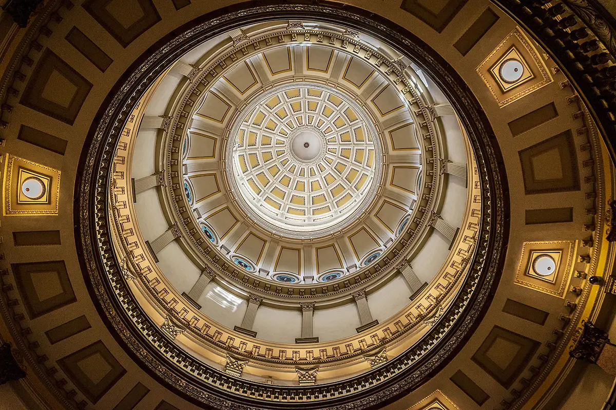 an inside view of the dome of the Colorado State Capitol building