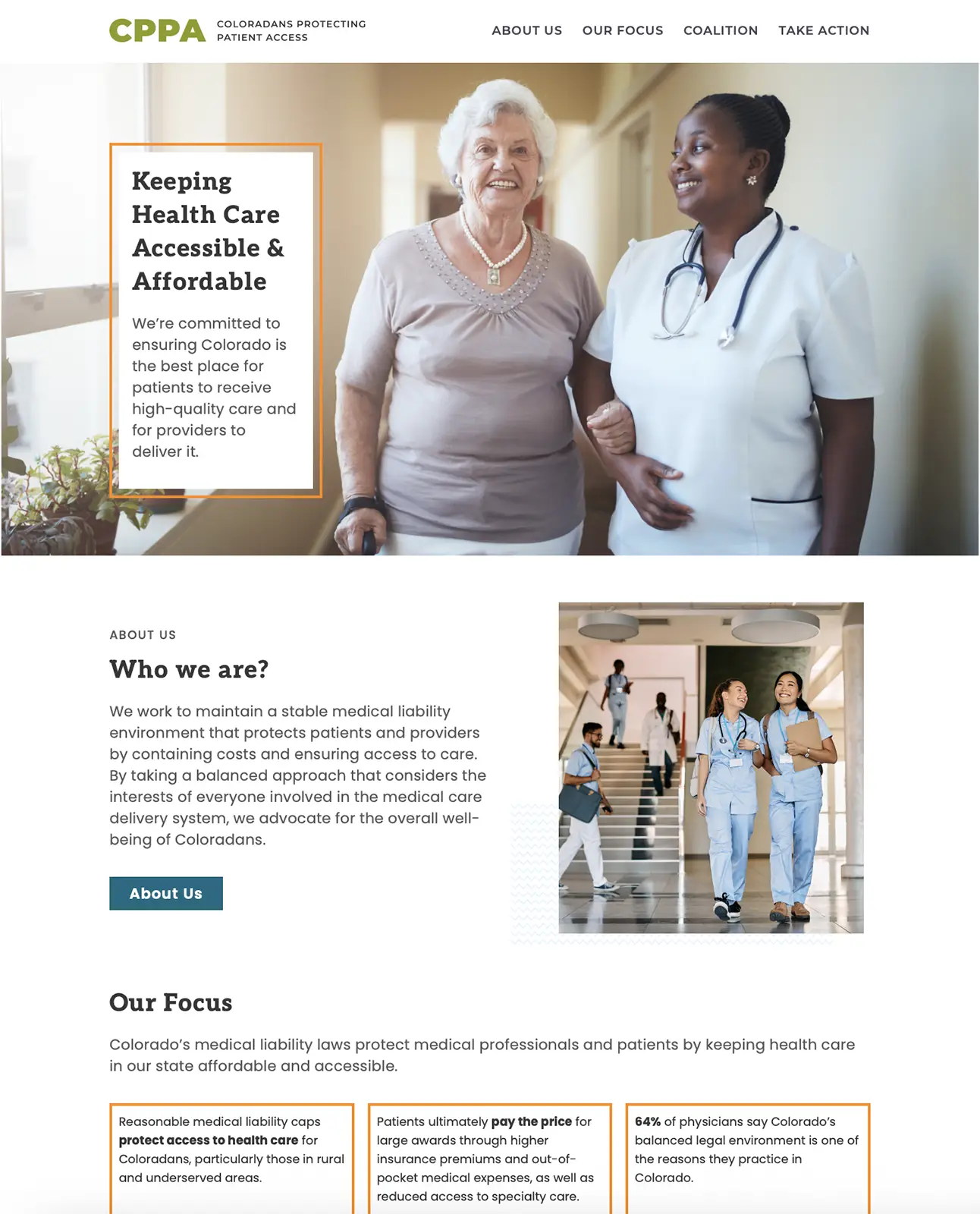 Screenshot of the homepage of the CPPA website